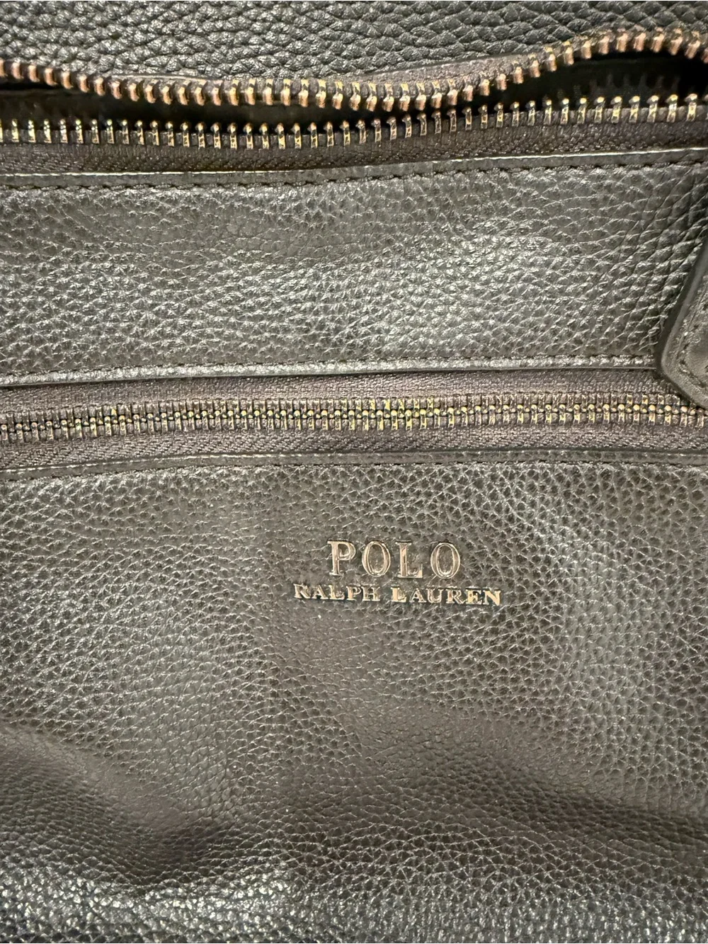 Men’s Polo Ralph Lauren black leather backpack